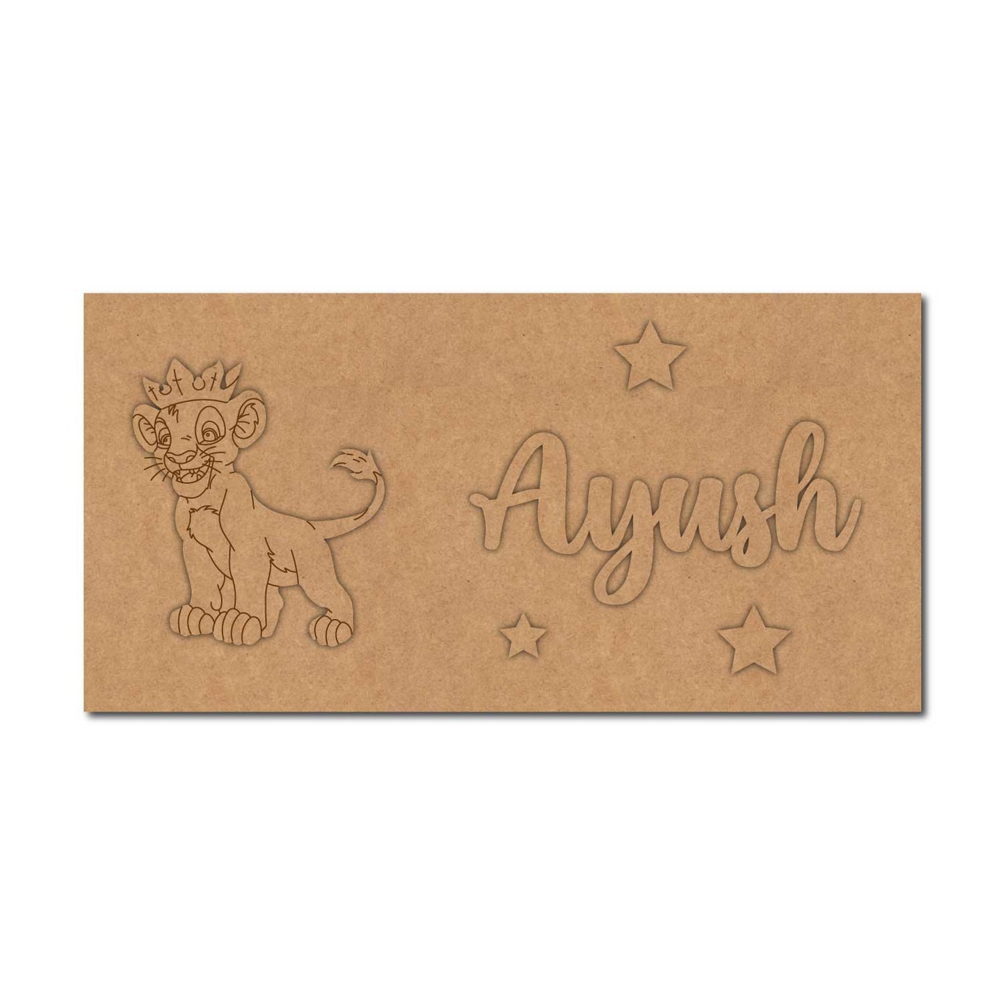 Simba The Lion King Kids Nameplate MDF Design 1
