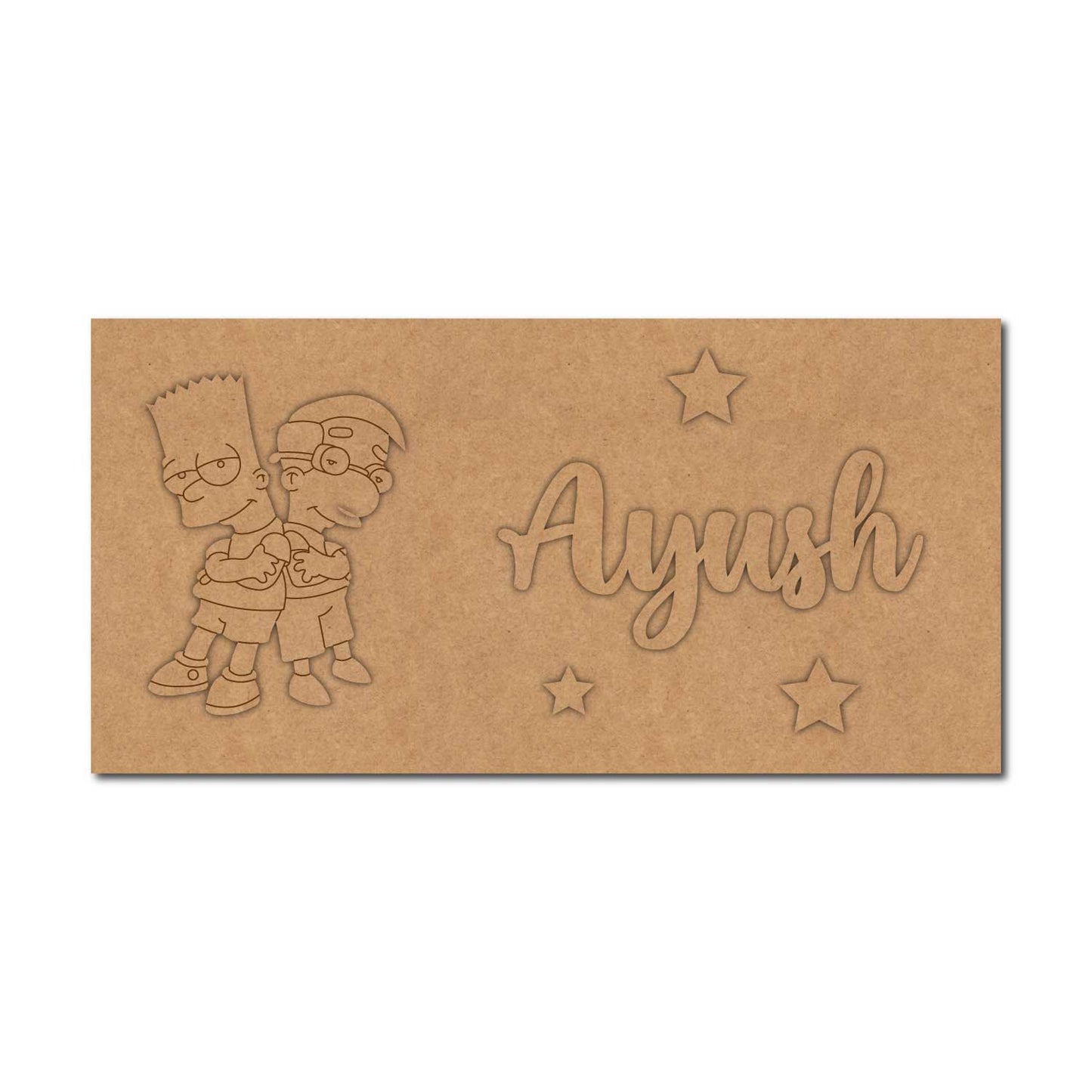 Simpsons Kids Nameplate MDF Design 1
