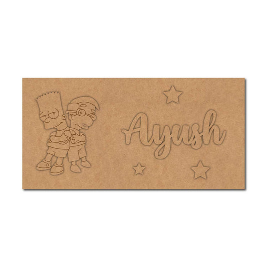Simpsons Kids Nameplate MDF Design 1