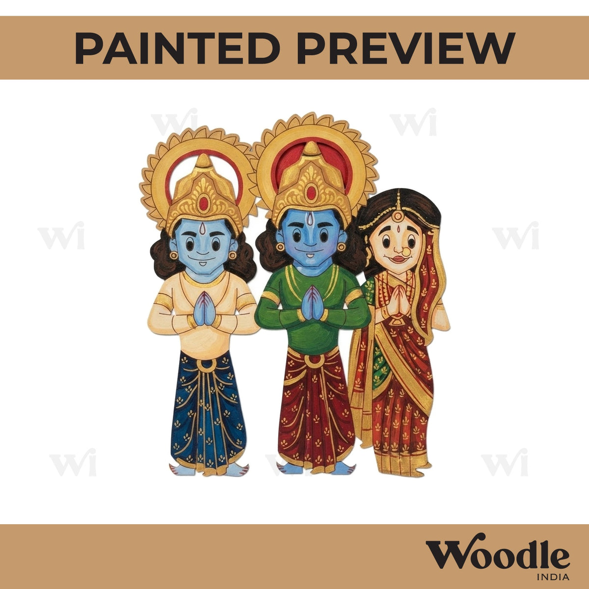 Sita Maa, Shri Ram and Laxman Pre Marked MDF Design 1
