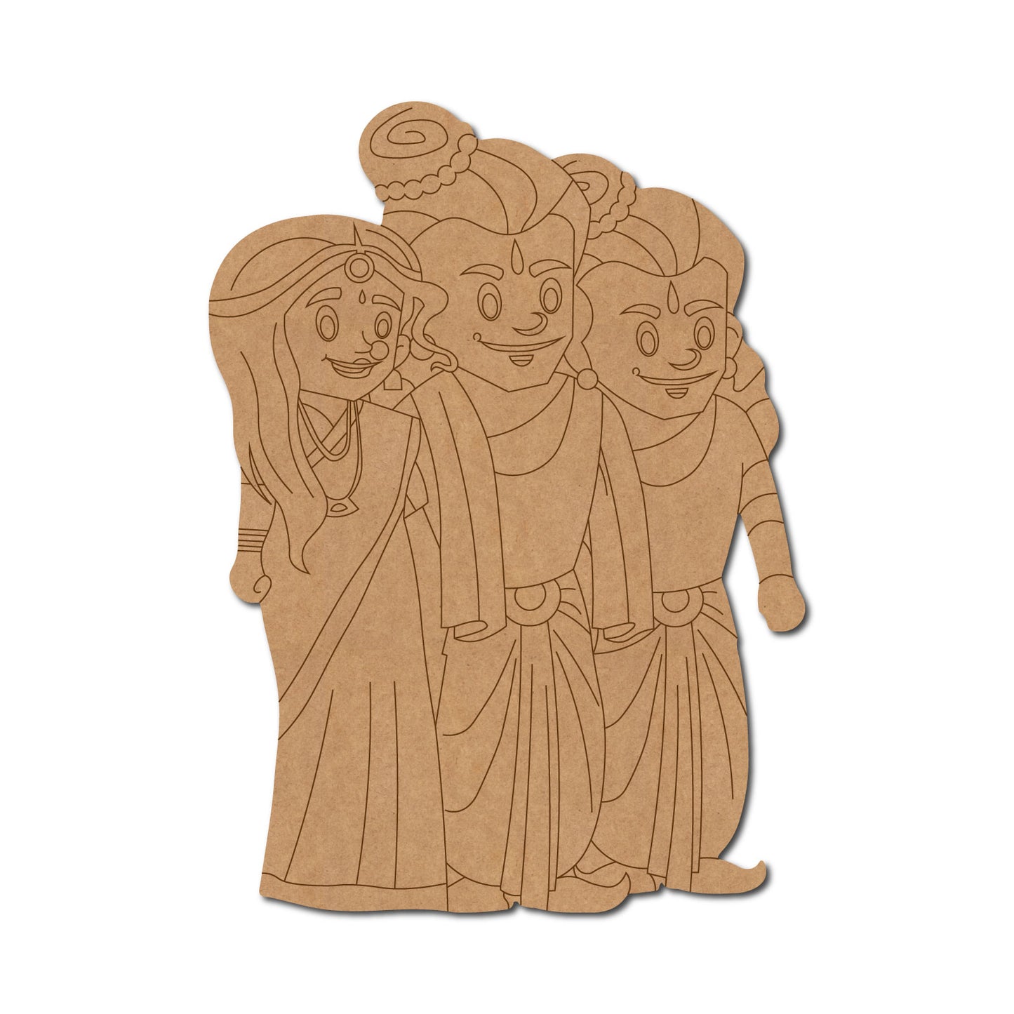 Sita Maa, Shri Ram and Laxman Pre Marked MDF Design 2