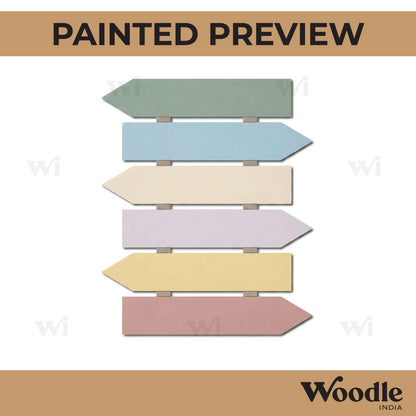 Six Arrow Plank Nameplate MDF Design 1