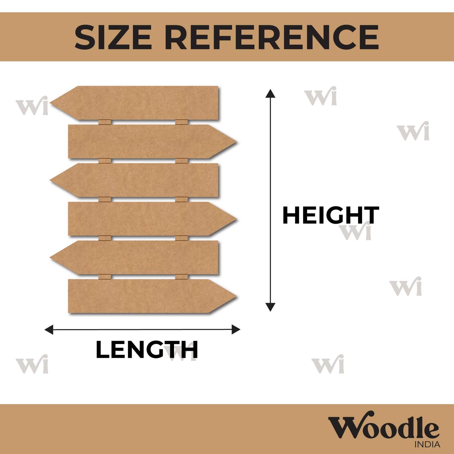Six Arrow Plank Nameplate MDF Design 1
