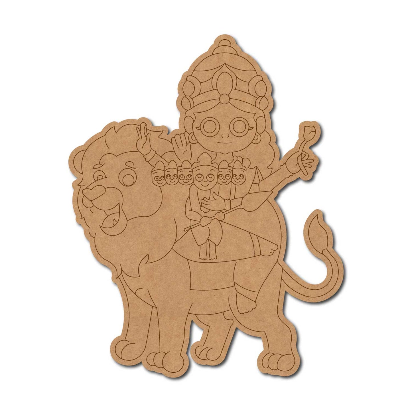 Skandamata Goddess Durga Pre Marked MDF Design 1