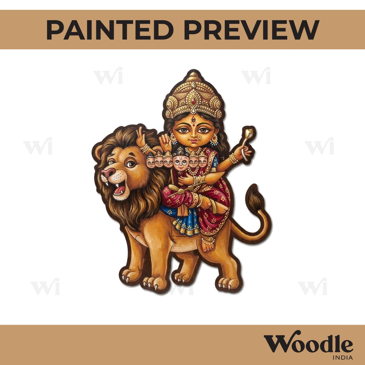 Skandamata Goddess Durga Pre Marked MDF Design 1