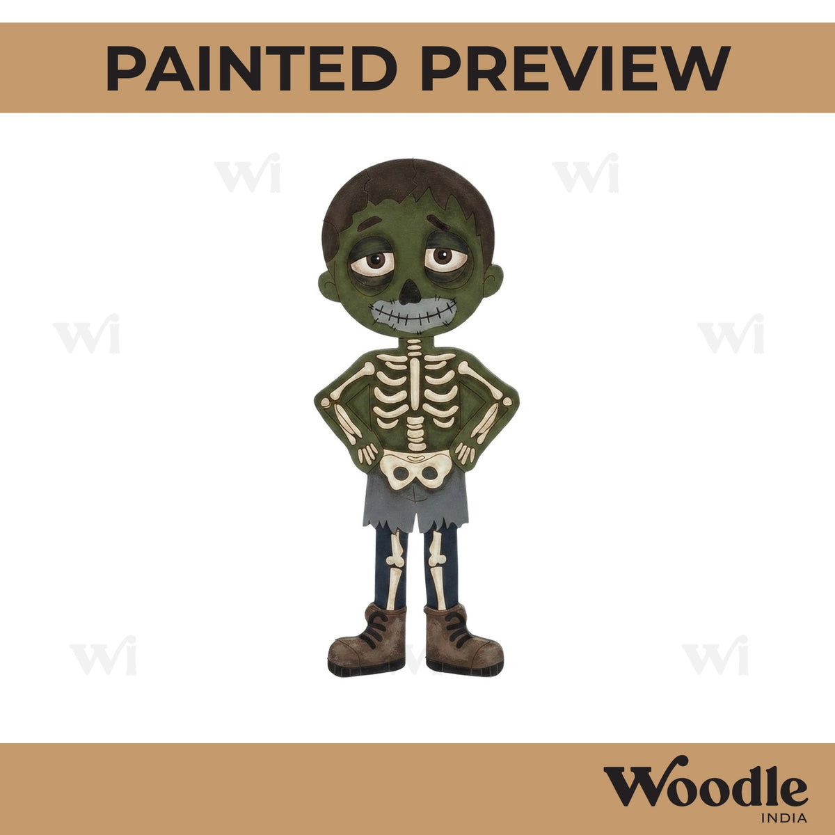 Skeleton Halloween Cartoon Pre Marked MDF Design 1