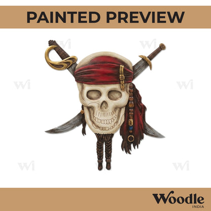 Skull And Swords Pre Marked MDF Design 1