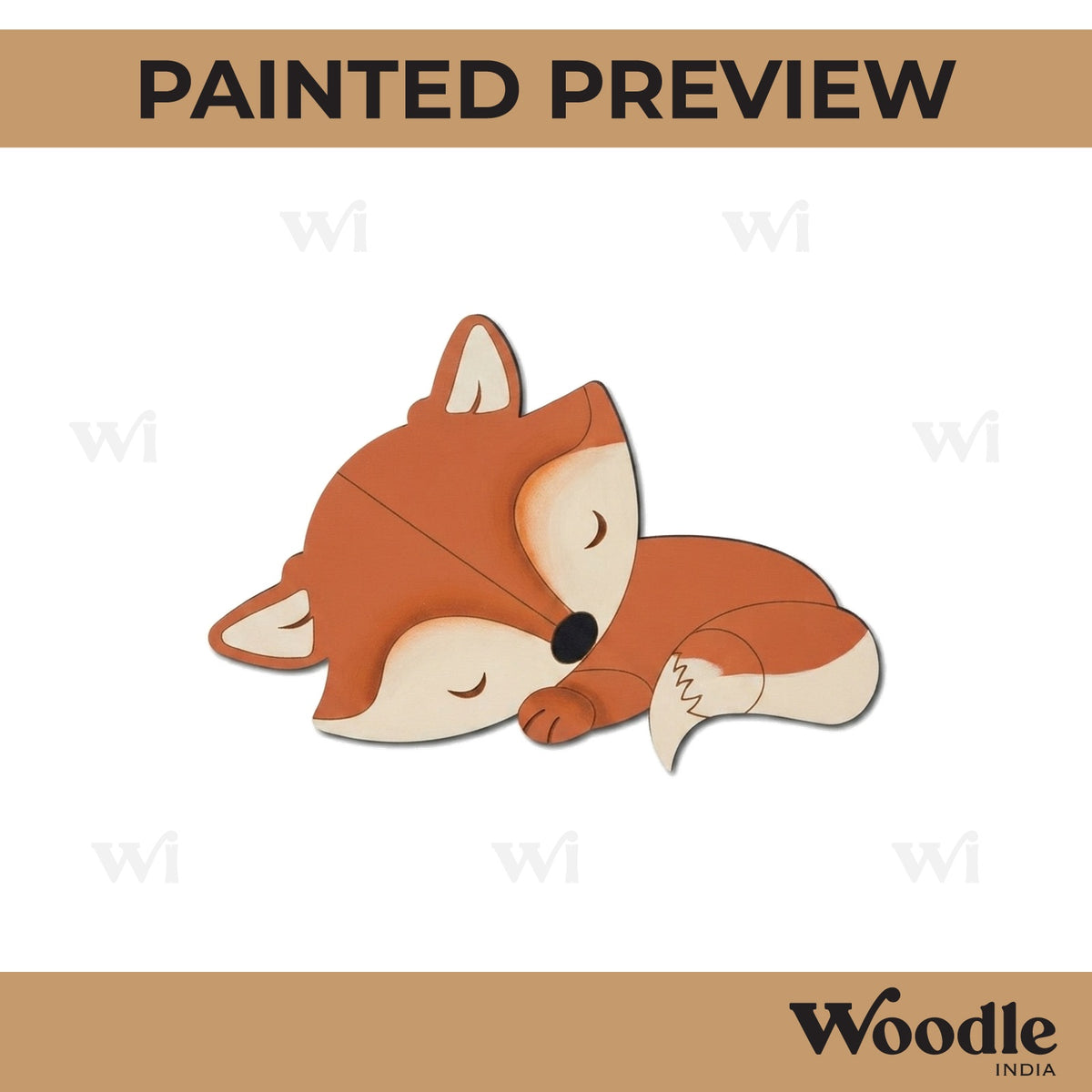 Sleeping Fox Pre Marked MDF Design 1
