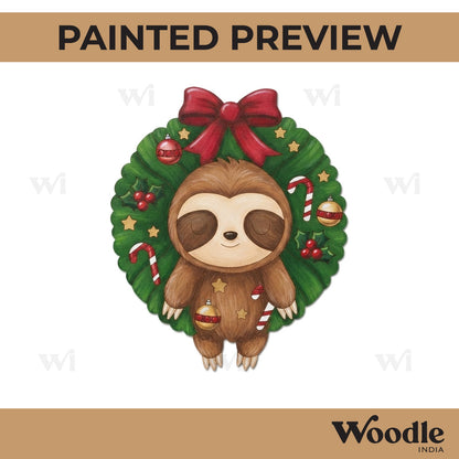 Sloth Christmas Pre Marked MDF Design 2
