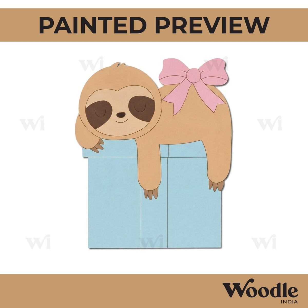 Sloth Christmas Pre Marked MDF Design 3