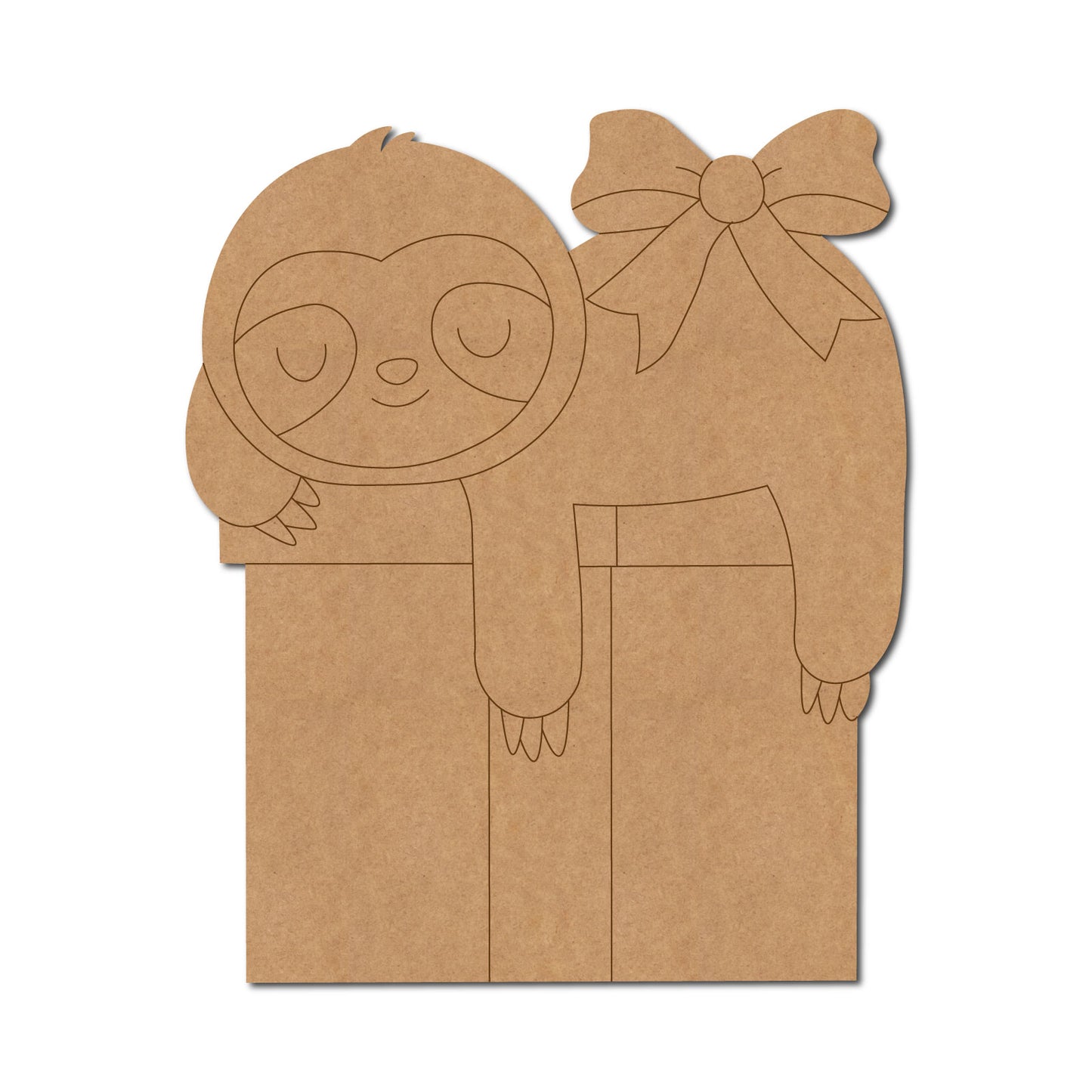 Sloth Christmas Pre Marked MDF Design 3