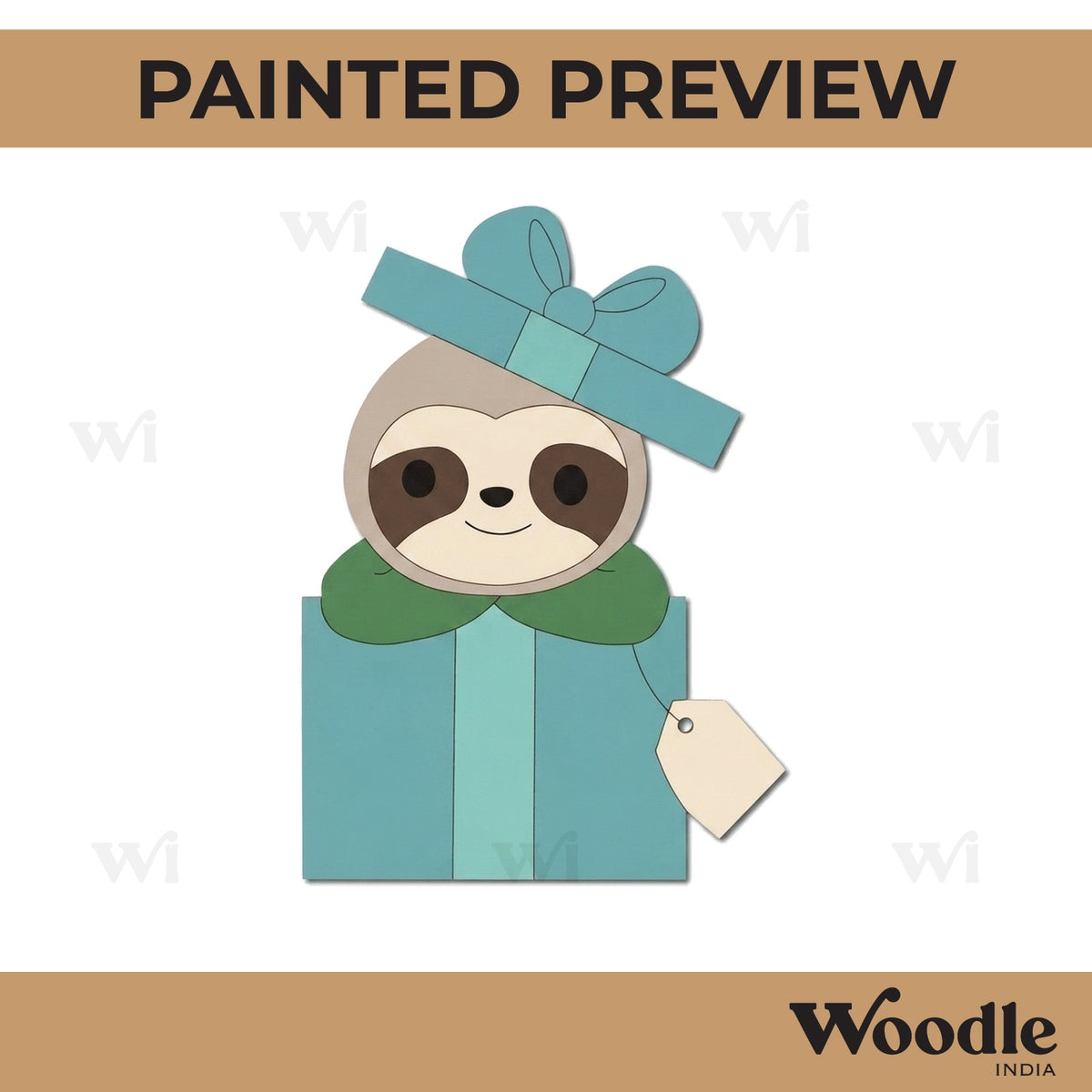 Sloth Christmas Pre Marked MDF Design 4