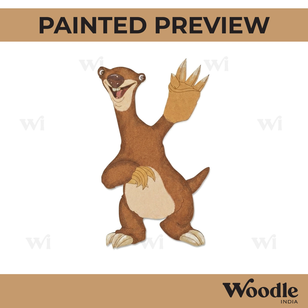 Sloth Ice Age Pre Marked MDF Design 1