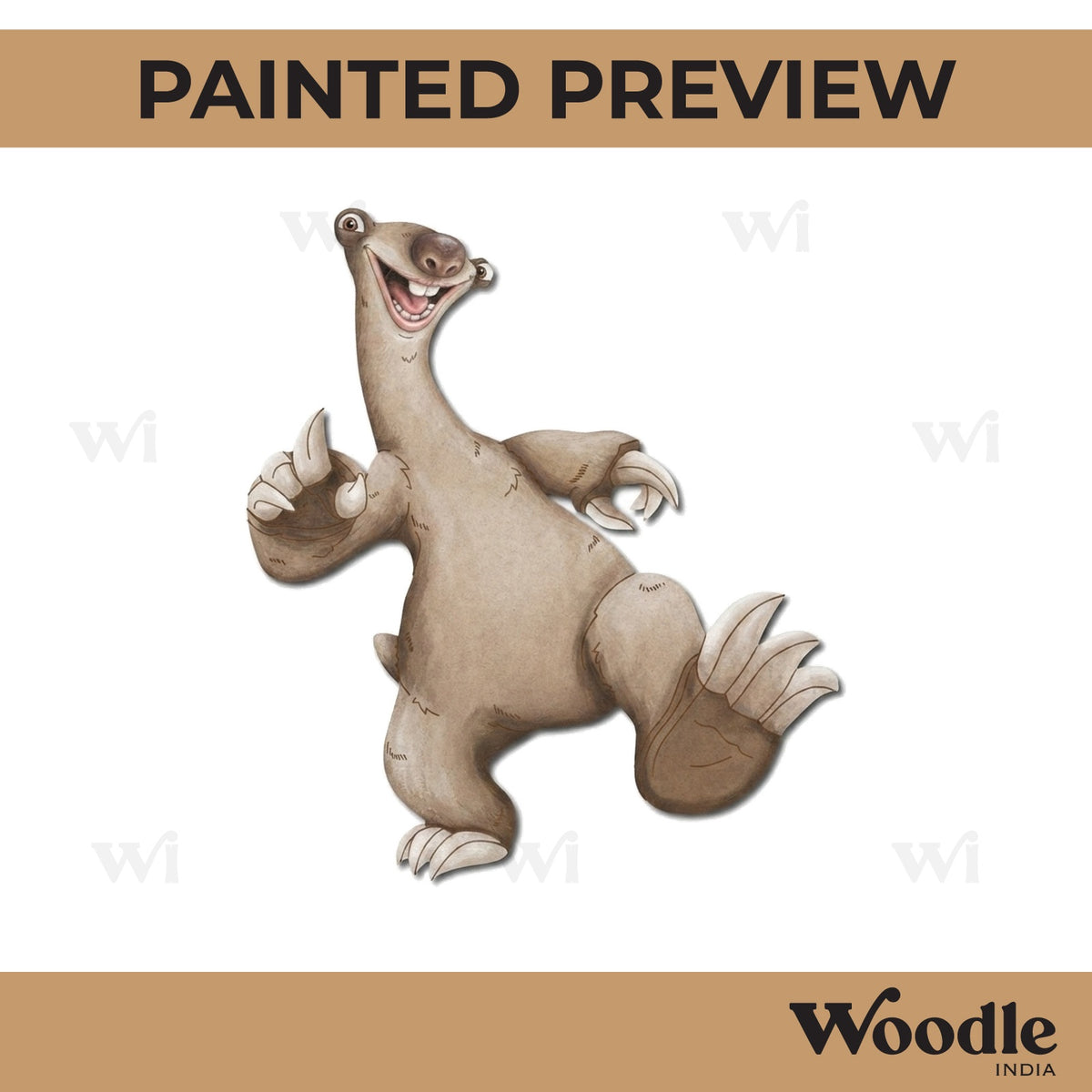 Sloth Ice Age Pre Marked MDF Design 2