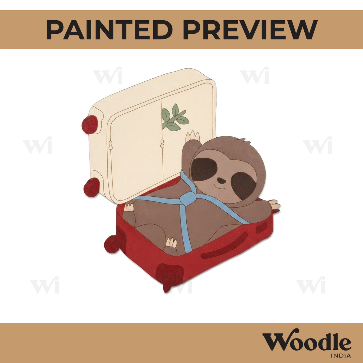 Sloth In A Bag Pre Marked MDF Design 1