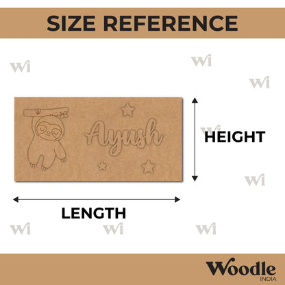 Sloth Kids Nameplate MDF Design 1