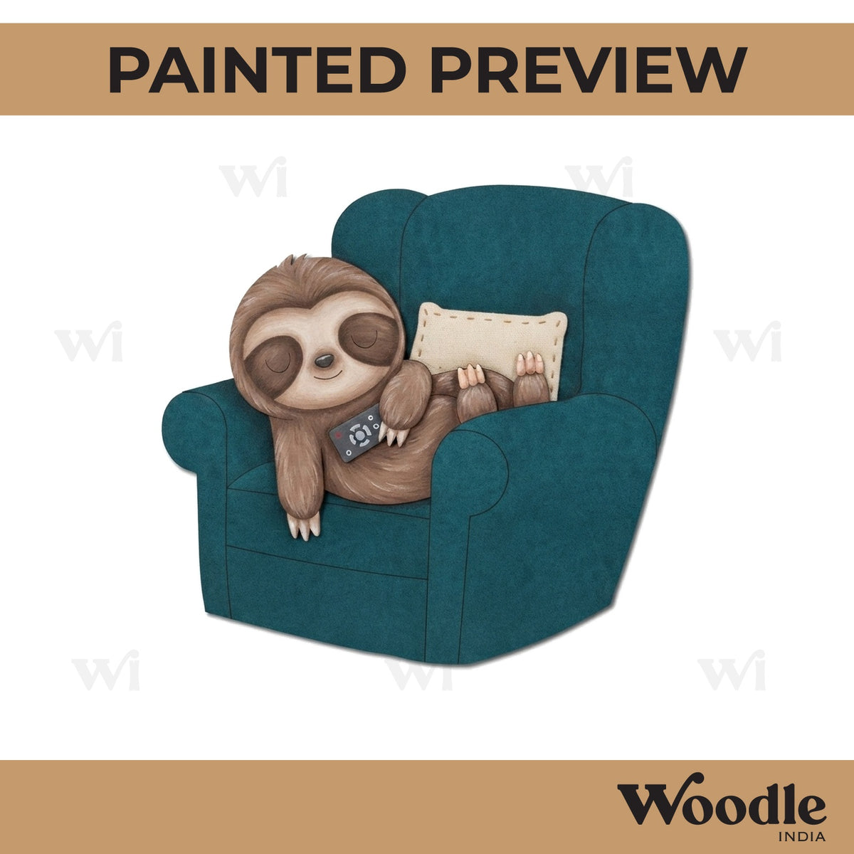Sloth On A Sofa Pre Marked MDF Design 1