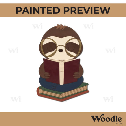 Sloth Studying Pre Marked MDF Design 1