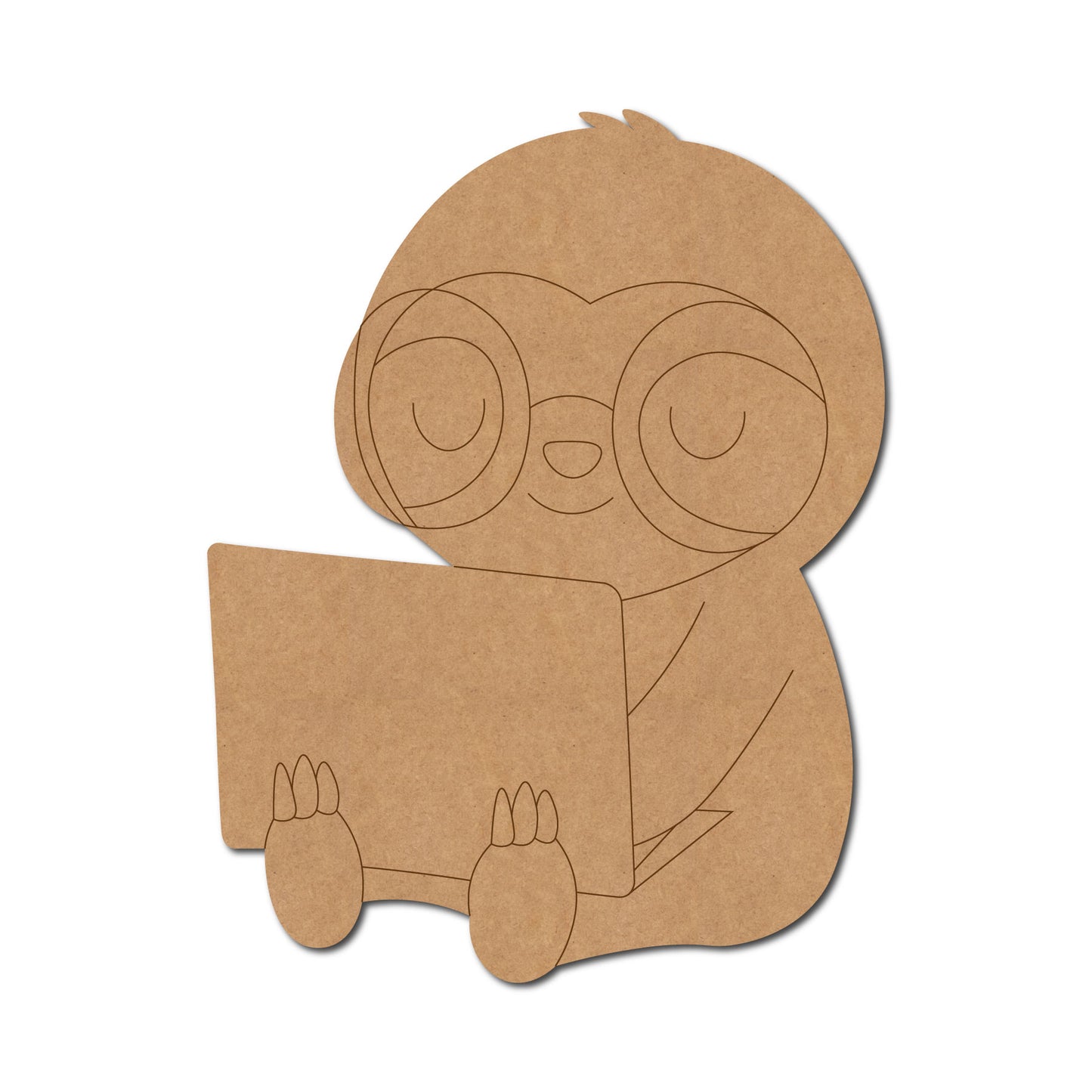 Sloth Using Laptop Pre Marked MDF Design 1