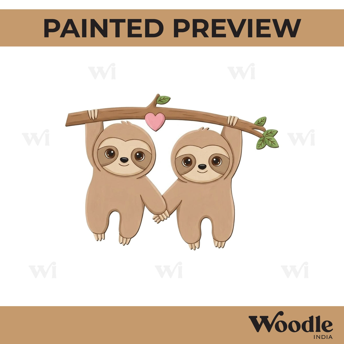 Sloths Hanging Pre Marked MDF Design 1