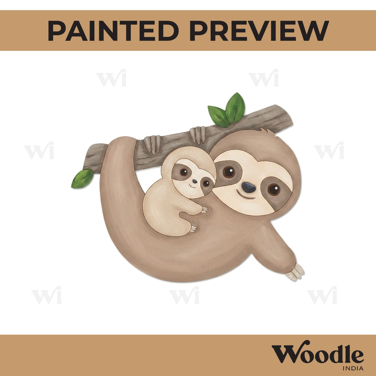 Sloths Hanging Pre Marked MDF Design 2