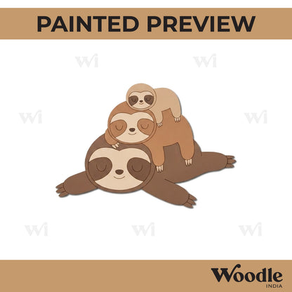 Sloths Sleeping Pre Marked MDF Design 1