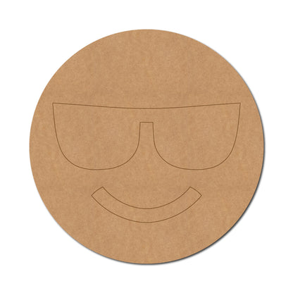 Smiling Face With Sunglasses Emoji Pre Marked MDF Design 1