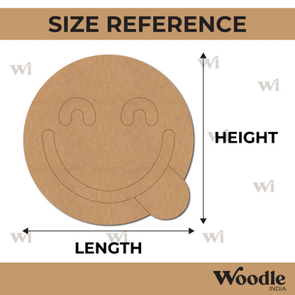 Smiling Face With Tongue Emoji Pre Marked MDF Design 1