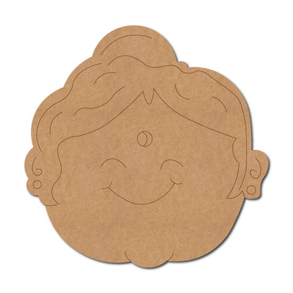 Smiling Indian Woman Face Pre Marked MDF Design 1