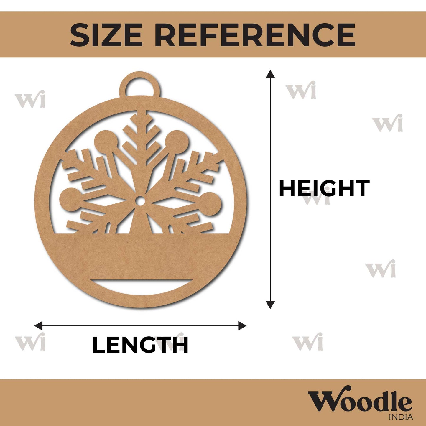 Snowflake Christmas Ornament Cutout MDF Design 10