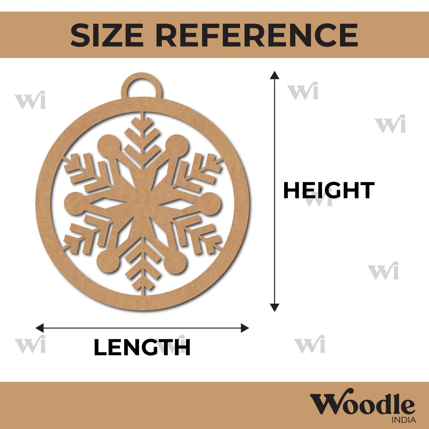 Snowflake Christmas Ornament Cutout MDF Design 11