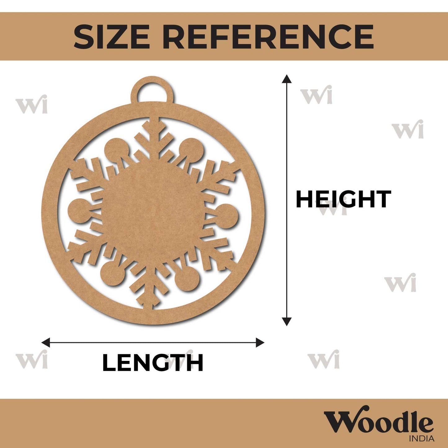 Snowflake Christmas Ornament Cutout MDF Design 12