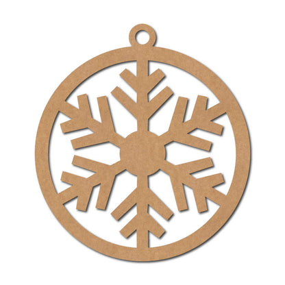 Snowflake Christmas Ornament Cutout MDF Design 1