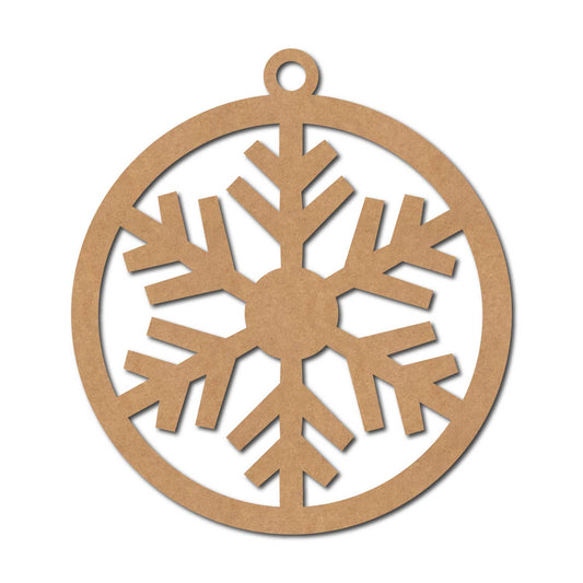 Snowflake Christmas Ornament Cutout MDF Design 1