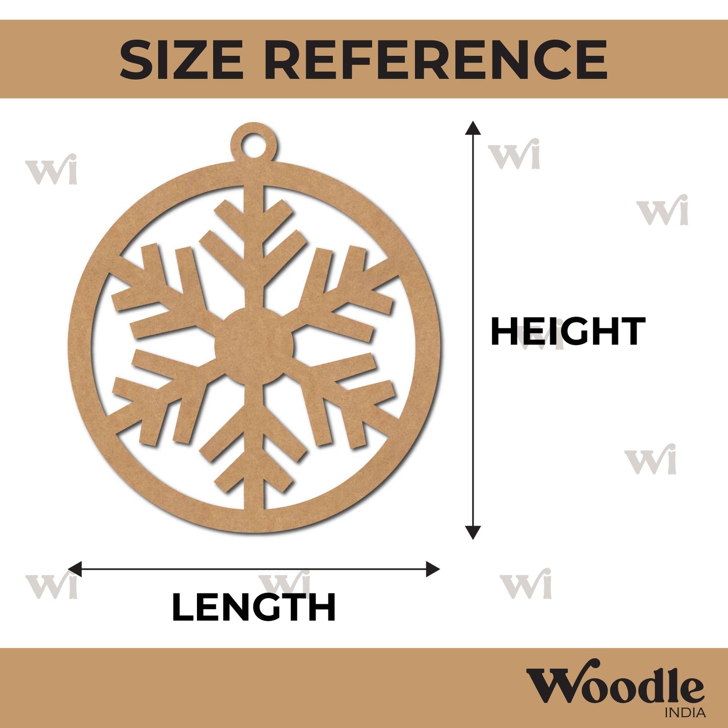 Snowflake Christmas Ornament Cutout MDF Design 1