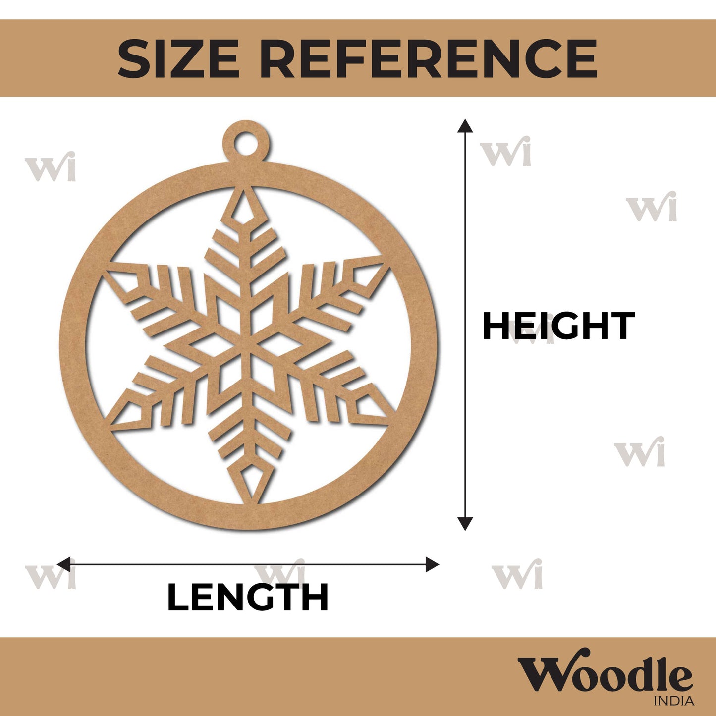 Snowflake Christmas Ornament Cutout MDF Design 2