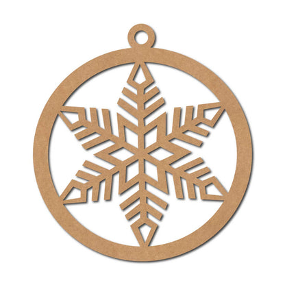 Snowflake Christmas Ornament Cutout MDF Design 2