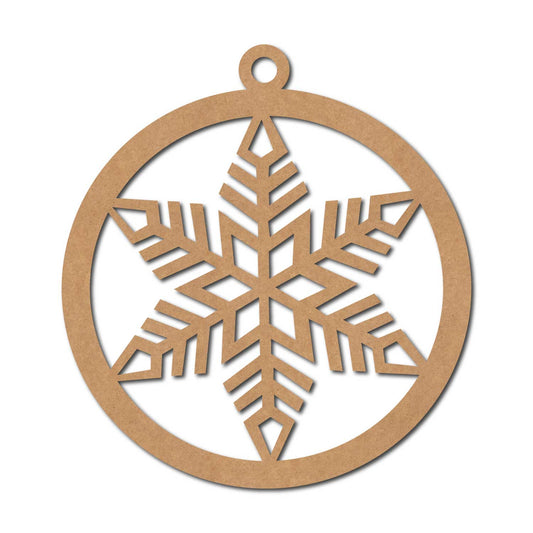 Snowflake Christmas Ornament Cutout MDF Design 2