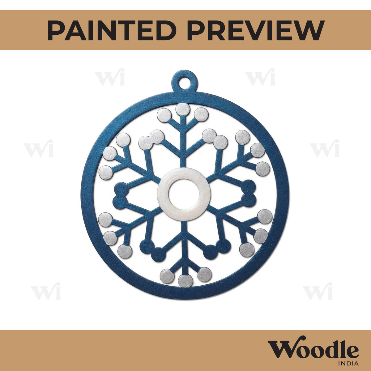 Snowflake Christmas Ornament Cutout MDF Design 3