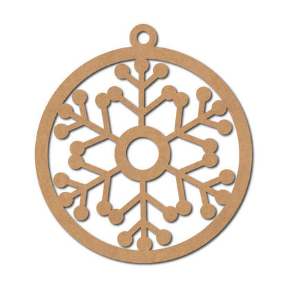 Snowflake Christmas Ornament Cutout MDF Design 3
