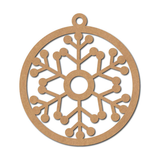 Snowflake Christmas Ornament Cutout MDF Design 3