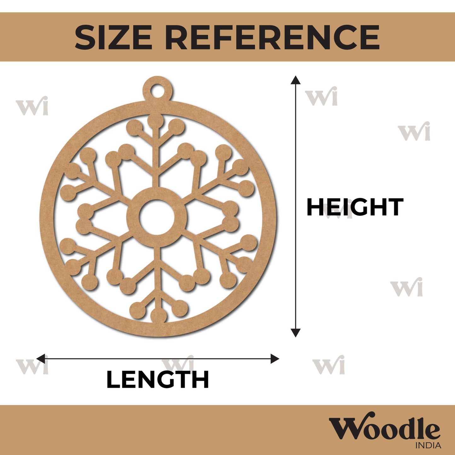 Snowflake Christmas Ornament Cutout MDF Design 3