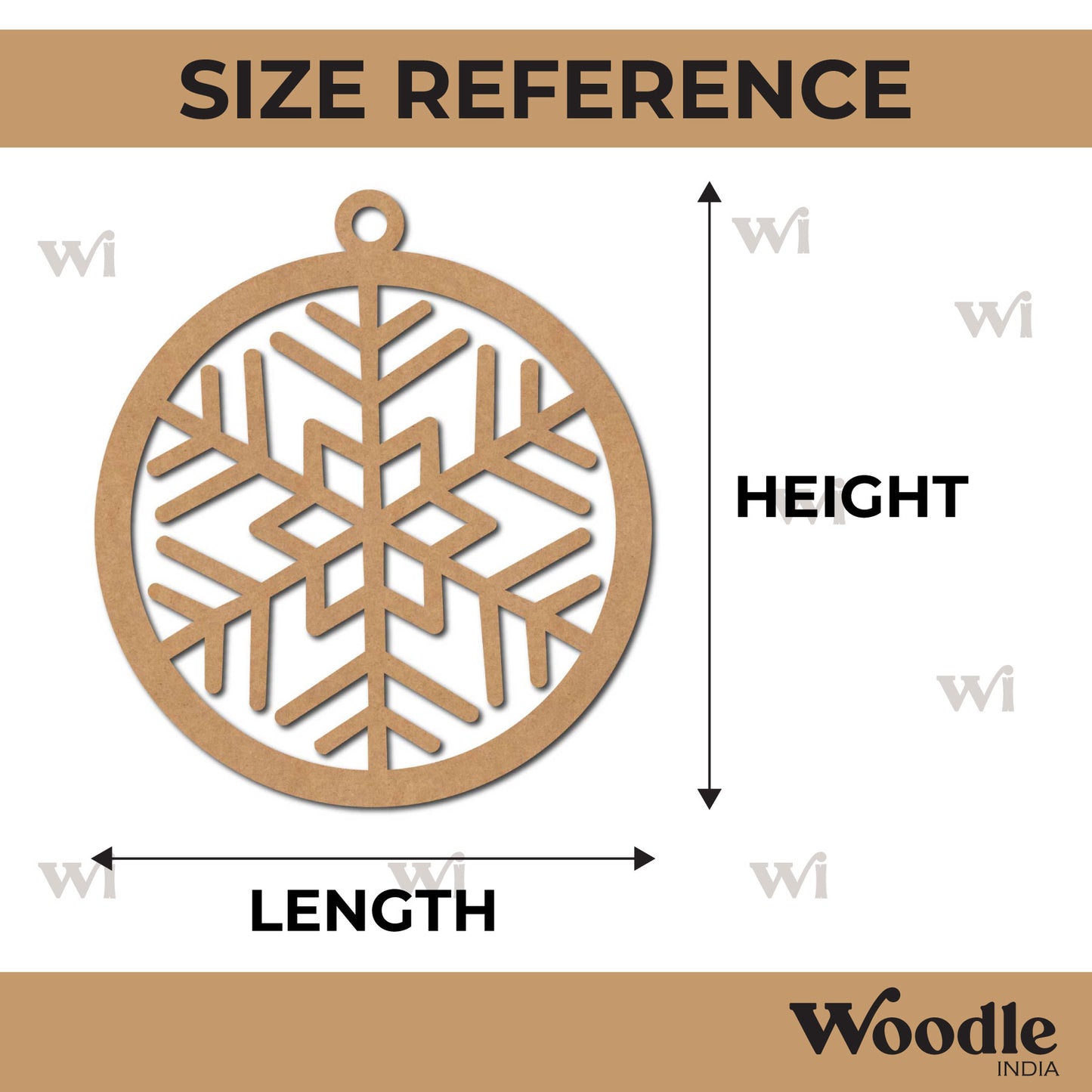 Snowflake Christmas Ornament Cutout MDF Design 4