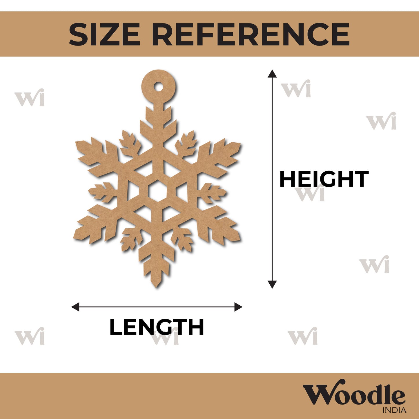 Snowflake Christmas Ornament Cutout MDF Design 5