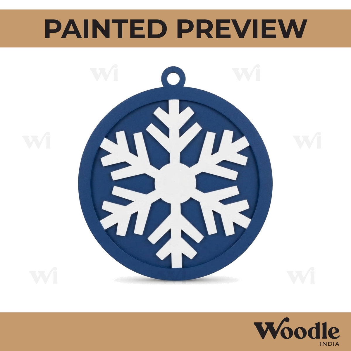 Snowflake Christmas Ornament Two Layered Base MDF Design 1