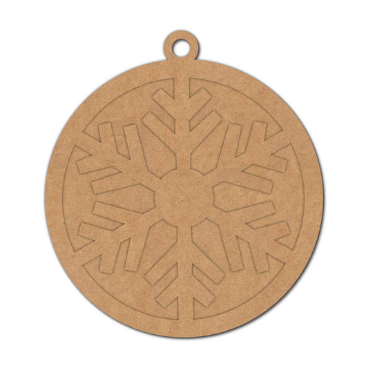 Snowflake Christmas Ornament Two Layered Base MDF Design 1