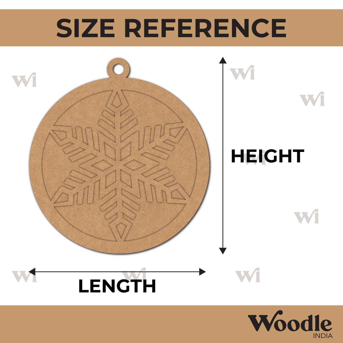 Snowflake Christmas Ornament Two Layered Base MDF Design 2