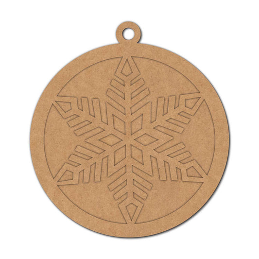 Snowflake Christmas Ornament Two Layered Base MDF Design 2