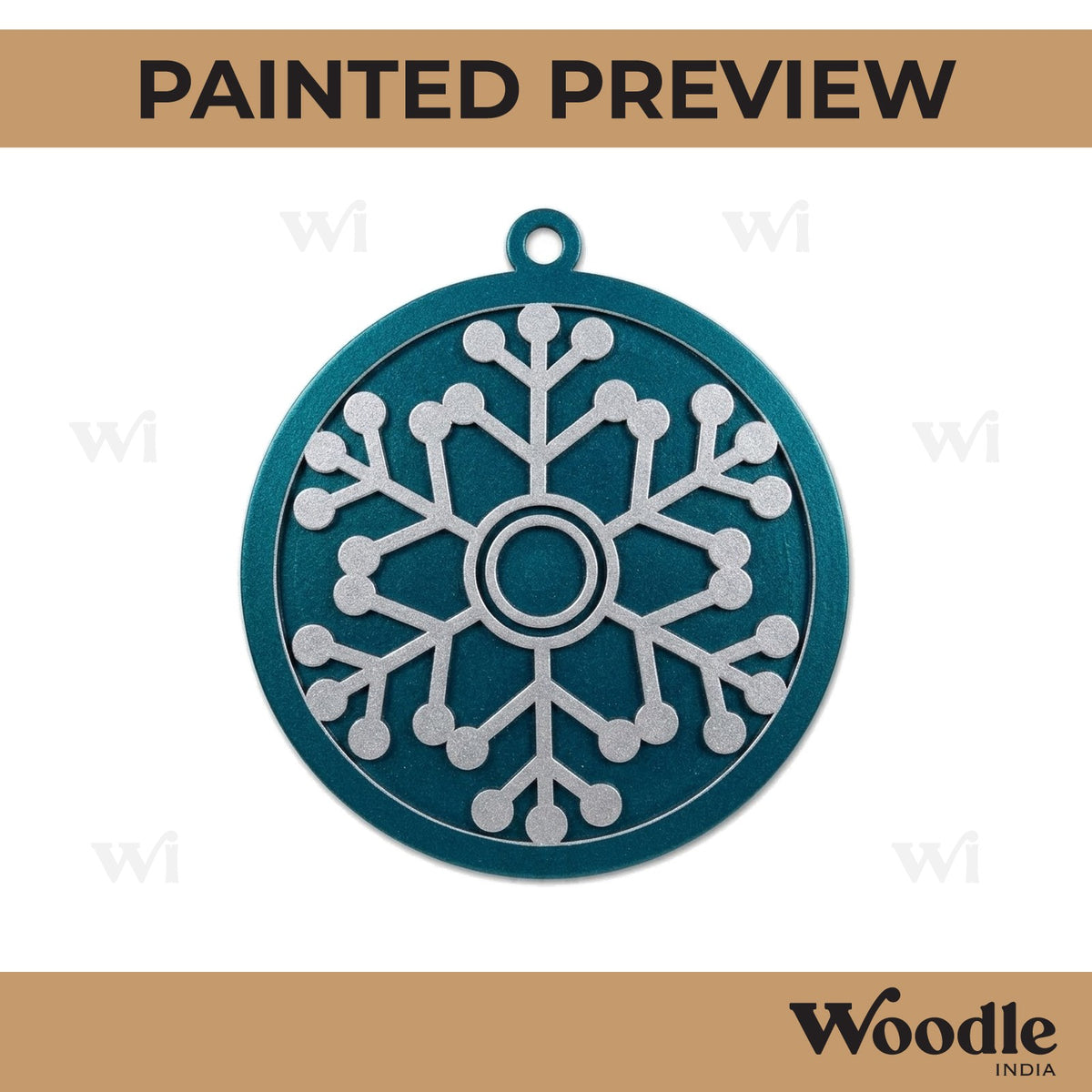 Snowflake Christmas Ornament Two Layered Base MDF Design 3