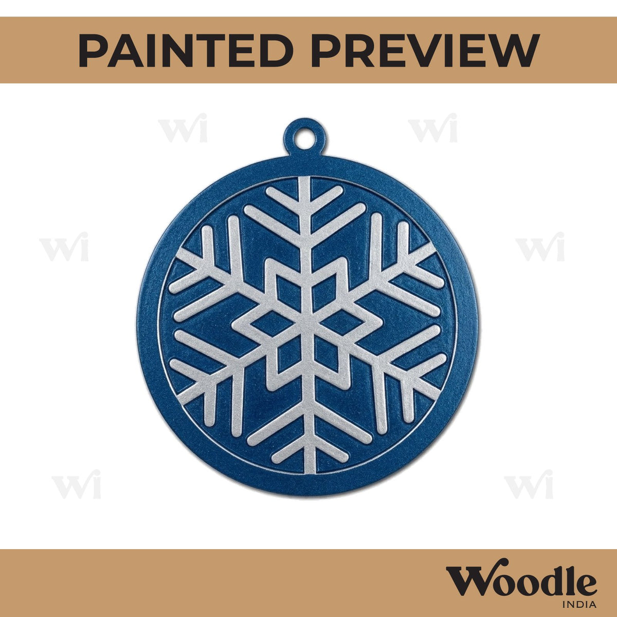 Snowflake Christmas Ornament Two Layered Base MDF Design 4